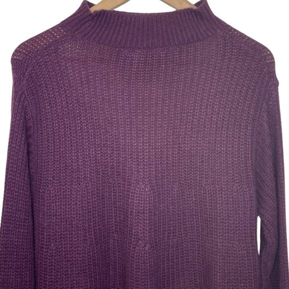 POLLY & ESTHER | Eggplant Purple Mock Neck Long Sleeve Sweater | Size XL - Picture 5 of 9